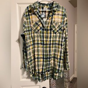 Jaded Gypsy Plaid Button Down Size L/XL